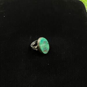 Sterling Silver 925 Turquoise Fairy Western Oval Statement Ring Thailand